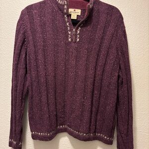 Vintage Woolrich Quarter-Zip Maroon Knit Sweater